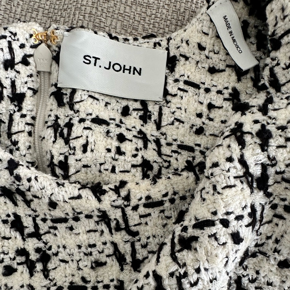 St. John Tweed Plaid A-Line Dress - Picture 9 of 11